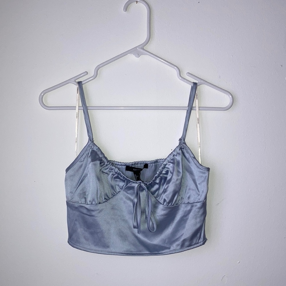 Forever 21 Silky Tie Crop Top